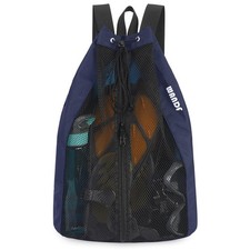 Swim Bag Mesh Drawstring Backpack Beach Pool Swimming Gym Workout Gear