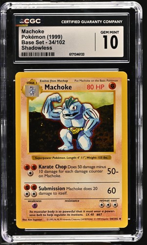 Machoke (Shadowless) graded CGC 10 for sale on eBay