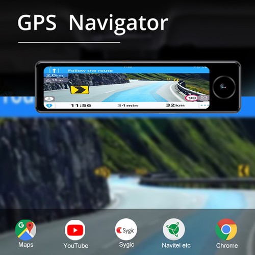 4G Lte Mirror Dash Cam With live Streaming Remote View RearView Camera 3 Channel - Picture 4 of 12