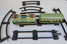 Antique 1 945-1950s U.S. ZONE Germany Keim Tin Wind Up Train Set Rare Tracks