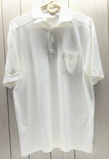 Vintage London Fog Men  s Polo Shirt White Short Sleeve Size Large EUC