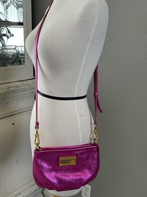 Marc by Marc Jacobs Percy Q Metallic Pink Pebbled Leather Crossbody NWT