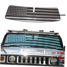 American Flag Windshield Sun Shade for 2003-2007 Hummer H2, Front Window Sun