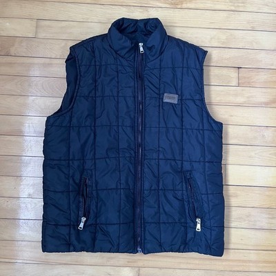 Dolce & Gabbana Mens Black Quilted Puffer Vest Logo Plaque Size 3XL Italy