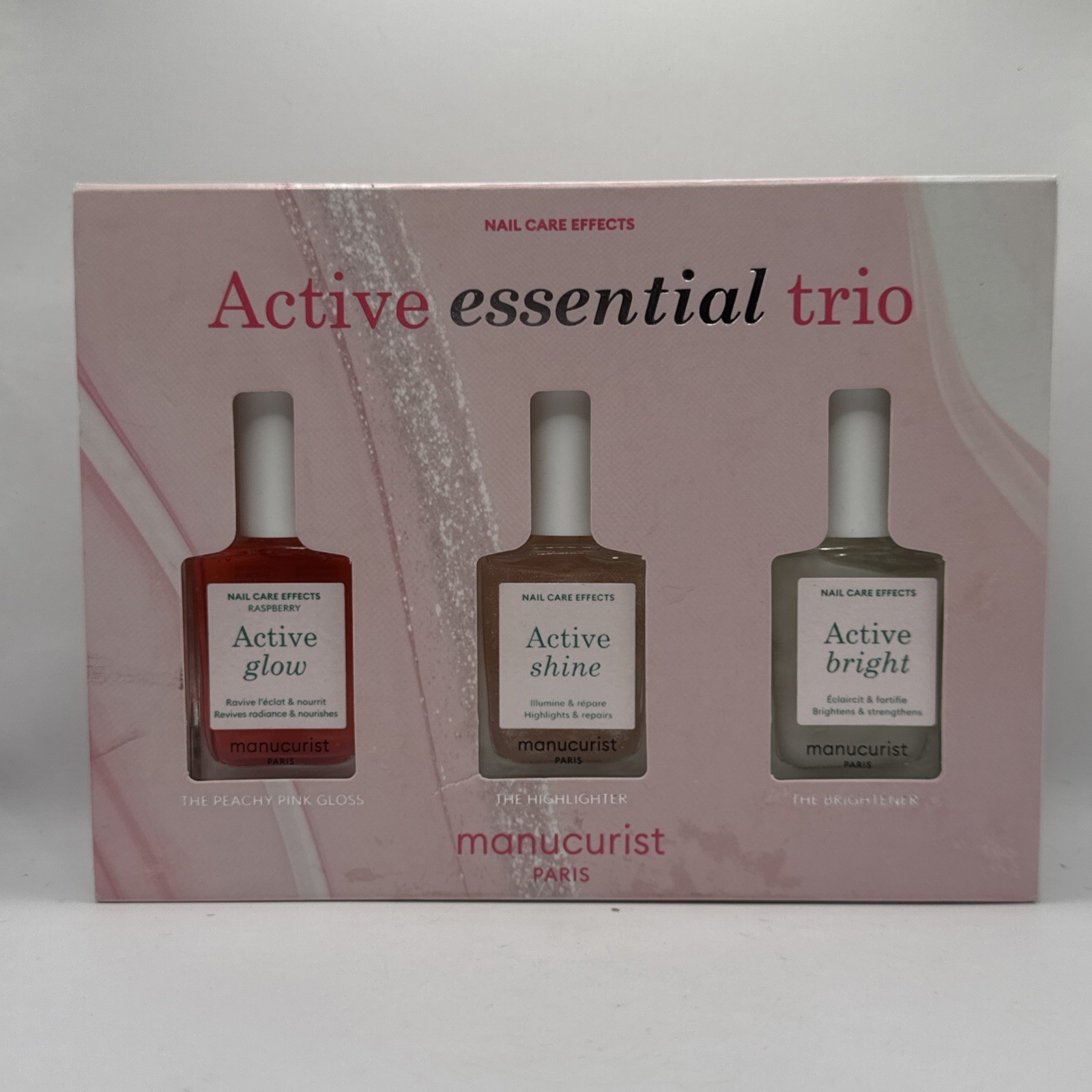 Manicurist Paris Active Essential Trio Nail Polish, 0.51oz Ea., NEW FREE SHIP!