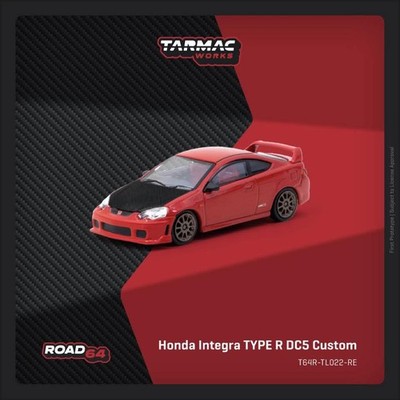 Tarmac Works 1:64 Honda Integra TYPE R DC5 Custom Red Model Car ROAD64