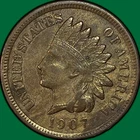 1907 Indian Head Cent Extremely Fine XF Coin #38265