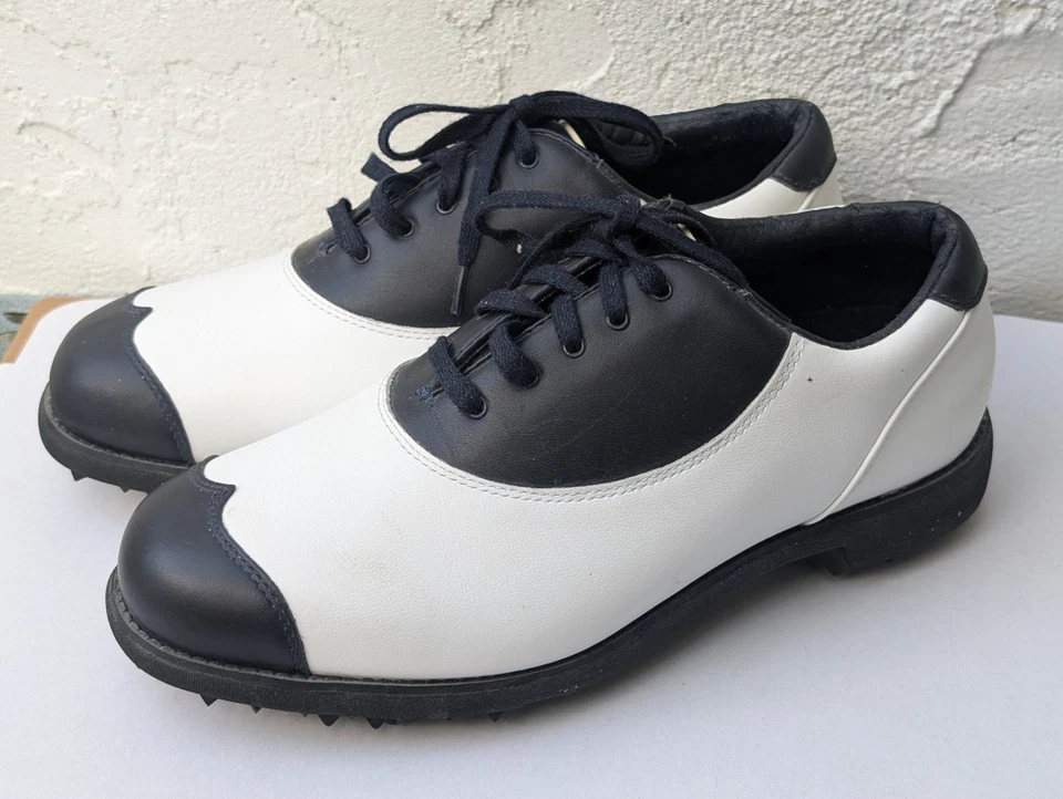 Туфли для гольфа Etonic белые черные Dri-Lite 300 размер 7 Вт водонепроницаемые - Изображение 4 из 4