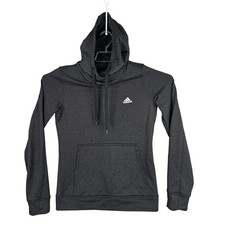 Womens Adidas ClimaWarm Black Pullover Hoodie Sweatshirt Drawstring Polyester S