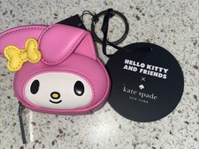 Kate Spade Hello Kitty My Melody Pink Coin Purse Key Ring Bag Charm NWT