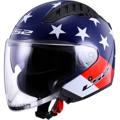 LS2 Red/White/Blue Copter American Helmet (Adult L) 600-1144