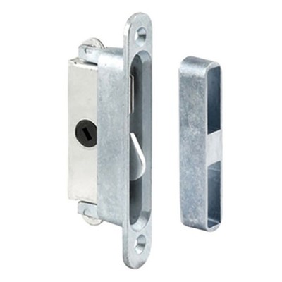 Sliding Patio Door Mortise Lock & Keeper 4-3/4'' Alum 45Â° Key 3-7/8