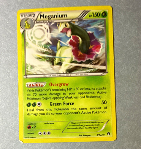The Pokémon Company Meganium 3/122 Breakpoint Holo Rare 150 HP Stage 2 EN 2016