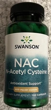 Swanson NAC N-Acetyl Cysteine 600 mg, 100 Capsules Liver Health Antioxidant