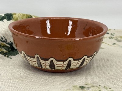 VINTAGE Horezu Marmor glasiert Terrakotta Schale Schale Made in Romania