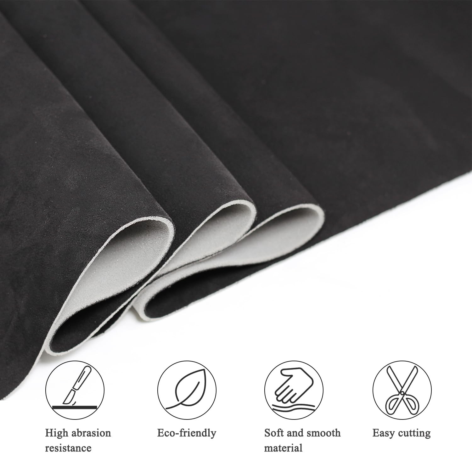 Suede Headliner Fabric with Foam Backing - Black Suede Headliner wrap Interio...