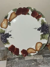 2 NEW Vntg Homco Home Interiors Sonoma Villa Dinner Plates 10 3/4". Fruit