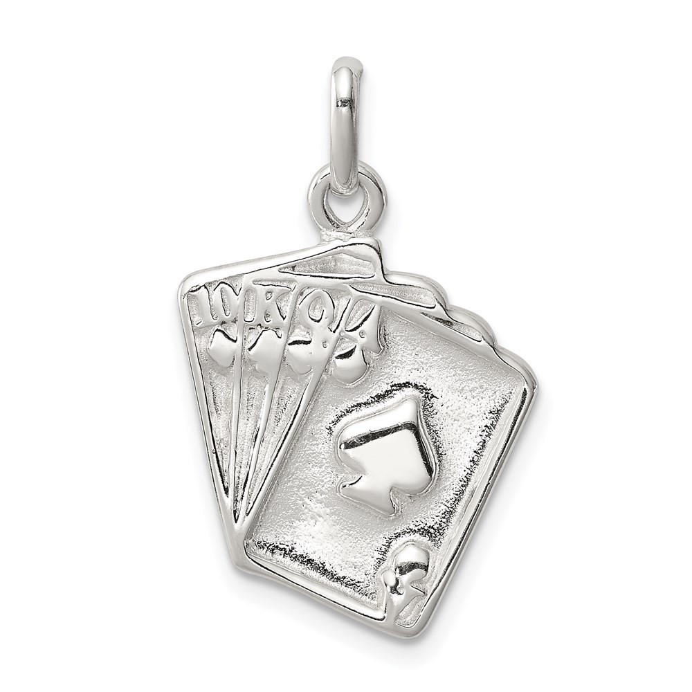 Sterling Silver Playing Card's Charm Pendant 1.96gm L-25 mm, W-17 mm