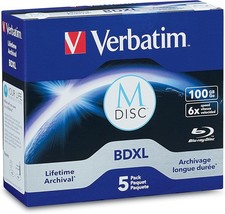 M DISC BDXL 100GB 6X W/ Branded Surface Blank Blu-Ray Recordable Media 5pk
