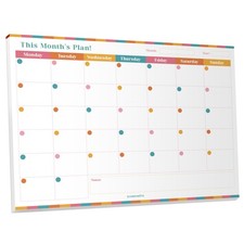Monthly Planner Pad - A4 Undated Desk Calendar & Organizer