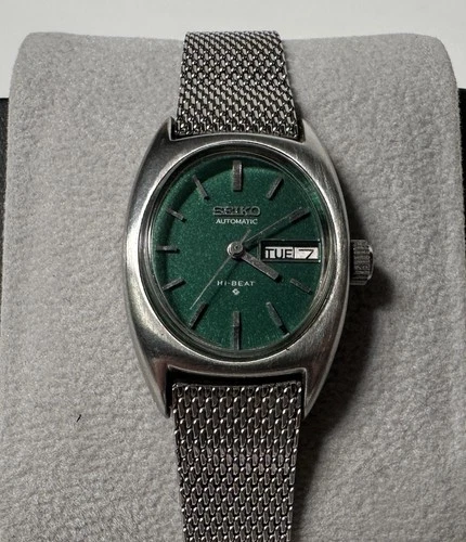 Vintage Seiko Women's Automatic Hi-Beat Stainless Day Date Watch 2706-7019 17mm