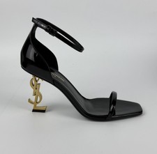 YSL Saint Laurent Opyum EUR - 37 Women s Golden Heel/Shoe/Sandal Black