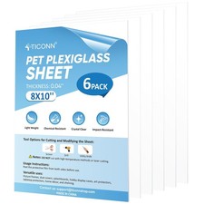 Plexiglass Sheets 8x10 Clear Plastic PETG Sheets Easy Cut 6 Pack 8x10 Sheets