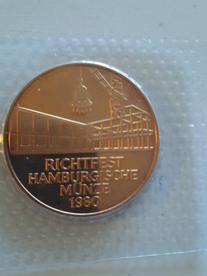 Gedenkmünze Richtfest Hamburgische Münze 1980