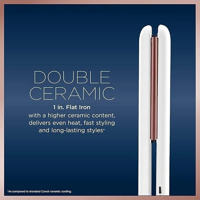 Conair Double Ceramic Hair Straightener Flat Iron 1 Inch 6