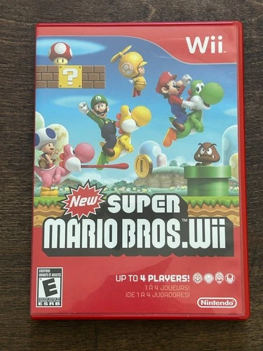 New Super Mario Bros. Nintendo Wii 2009 Complete with Manual - Tested & works!