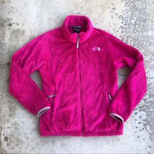 The North Face full zip fleece jacket pink Girls 14/16 Large