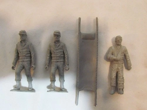 MARX BLUE AND GRAY PLAYSET CONFEDERATE STRETCHER CREW CENTENNIAL 54mm VINTAGE &