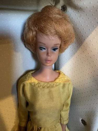 Vintage Blonde bubble cut Barbie and case