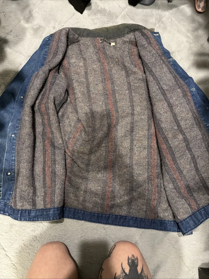 Abrigo de mezclilla Sears Work N Leisure vintage años 70 forrado con manta para hombre XL Foto 2 de 4