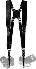 Double Camera Strap, Shoulder Camera Strap Harness Leather Dual Camera Strap for