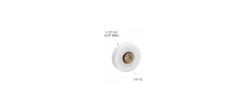 1-1/2" Diameter Nylon Ball Bearing Replacement Roller 5/16" Wide - pack of 2 - Picture 2 of 4