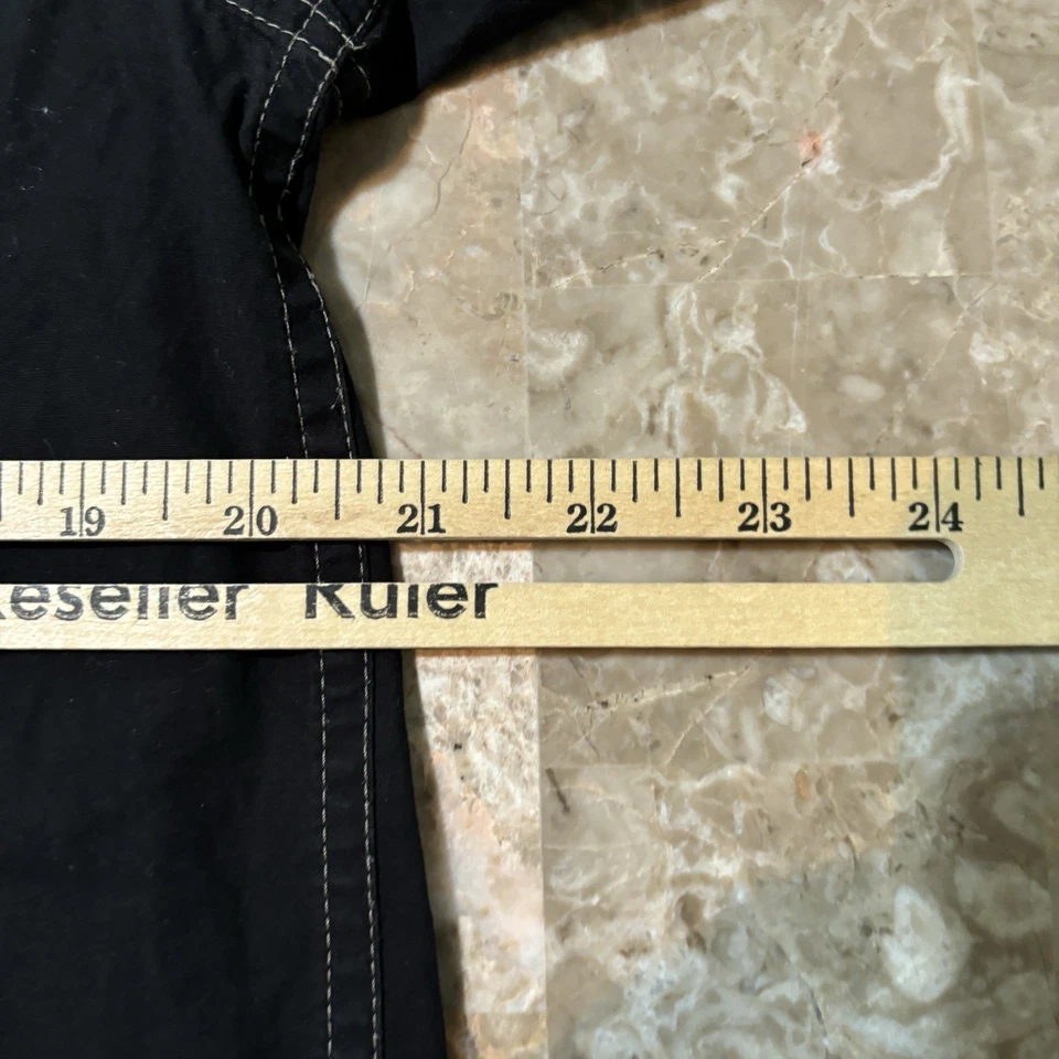 Lucky Brand Pearl Snap Shirt Mens Medium Black Embroidered Western Gaucho - Image 4 of 4