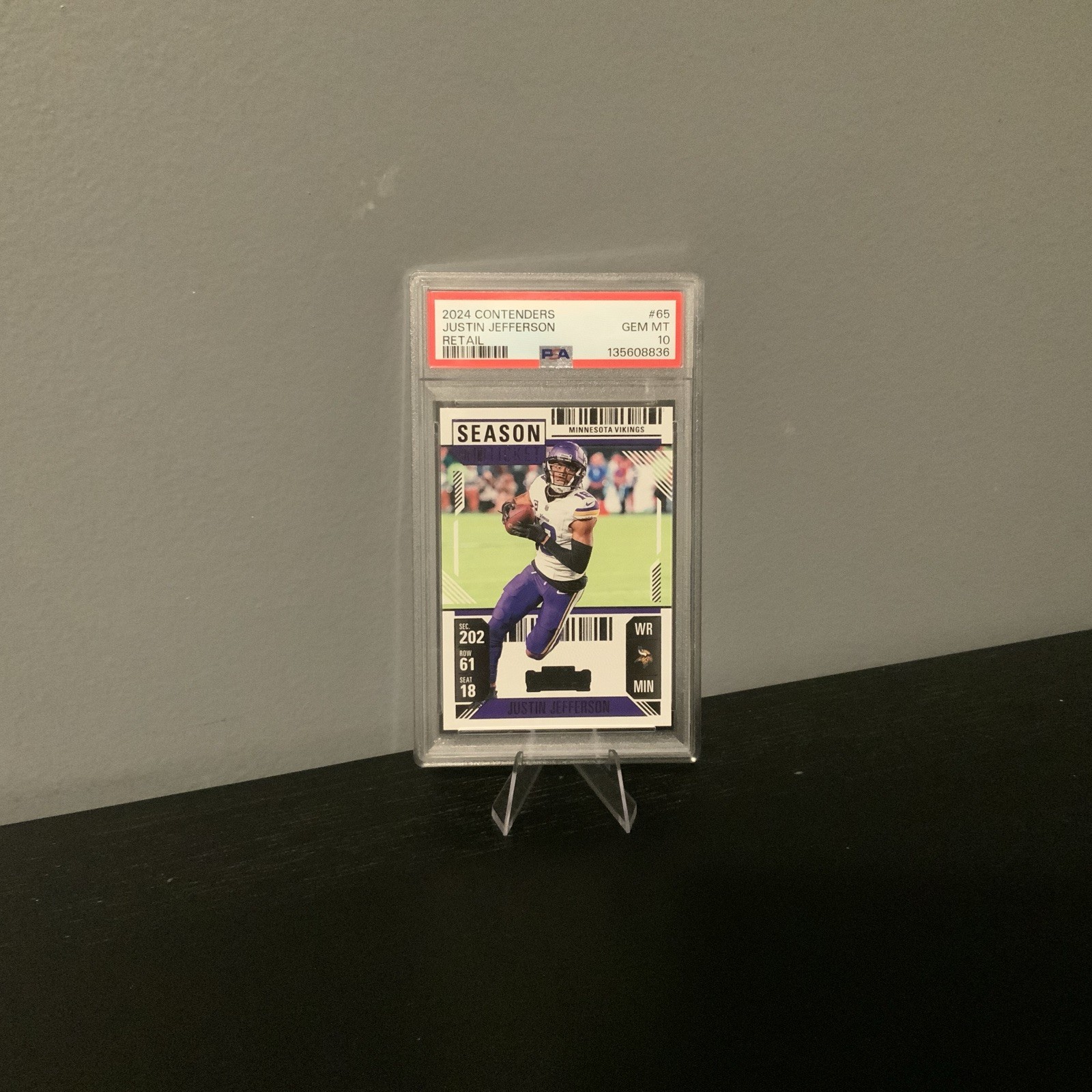 2024 Contenders - Justin Jefferson Retail #65 - PSA 10  GEM MINT  - MN VIKINGS