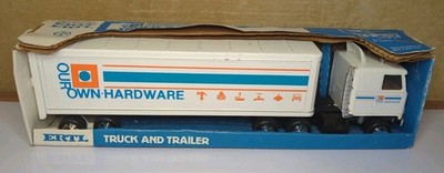 Vintage Ertl Our Own Hardware Truck & Trailer Semi Tractor Trailer In Box Chevy