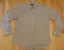 Vintage 70s Sears long sleeve tall shirt XL plaid brown tan XLT SportsWear