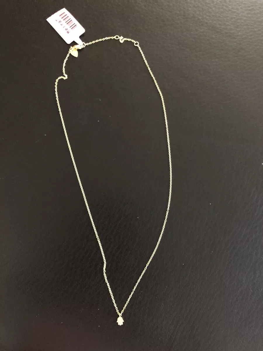Meira T Hamsa Necklace Yellow Gold Diamonds NWT