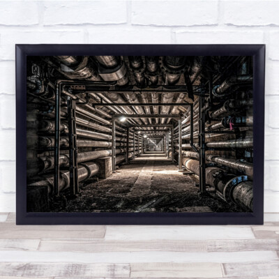 Pfeifen Nacht Fluchtpunkt Tunnel Architektur Wandkunstdruck