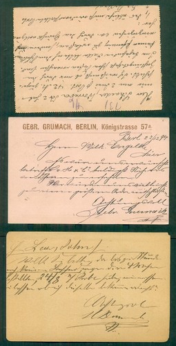 GERMANY, 1886/94, LOCAL POSTED & LETTER CARDS, all used w/Packet Fahrt cancels - Picture 2 of 2