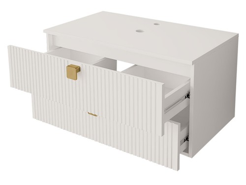 Bathroom Vanity Sink GARIANO 01 Cabinet Drawers with Wash Basin with Siphon - Picture 4 of 8