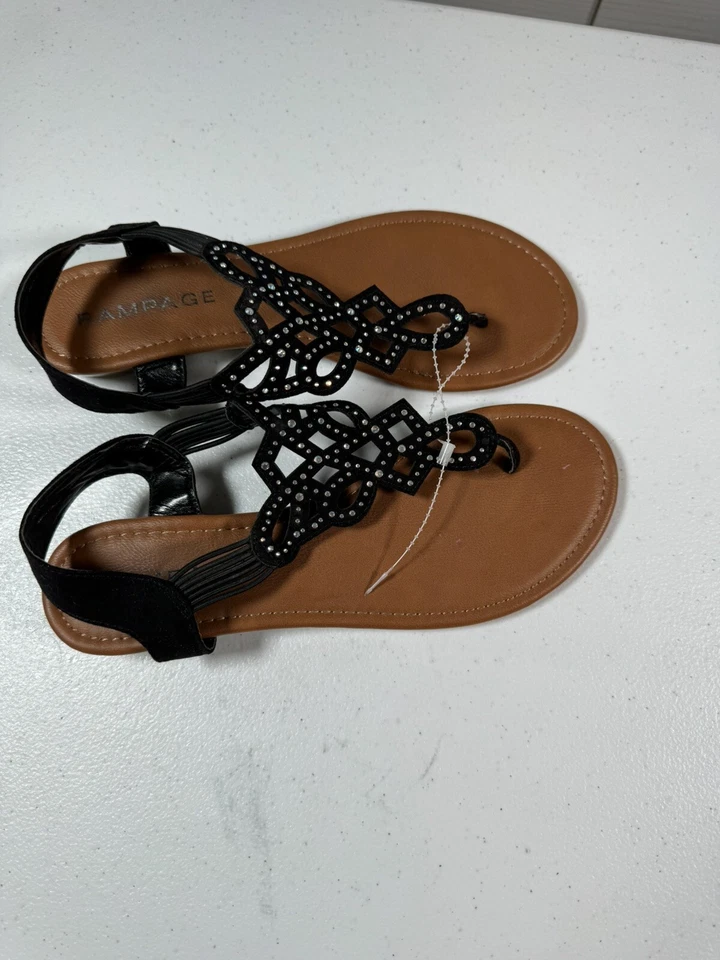 Женские сандалии Rampage Padine туфли черные с серебряными заклепками размер 8/5 - Изображение 3 из 4
