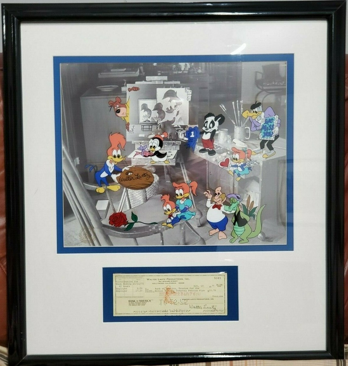 Walter Lantz Woody Woodpecker We Miss You Boss Serigraph Cel