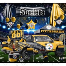 20oz Skinny Tumbler Sublimation Transfer Print Steelers Football Ready To Press