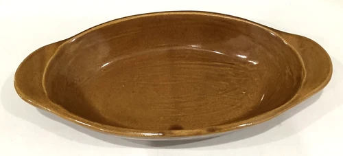 Vintage BYBEE POTTERY OVAL BOWL - 12.8" x 6.6" - Made in Kentucky / Circa 1950s