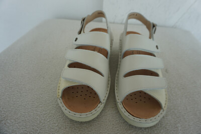 FINN COMFORT Samos Sommer Sandalen Schuhe Klett Gr.40,5 weiß Einlagen leder NEU.