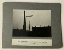 Vintage B&W Photo Germany Siemens Schuckert Airship cruiser in flight zeppelin